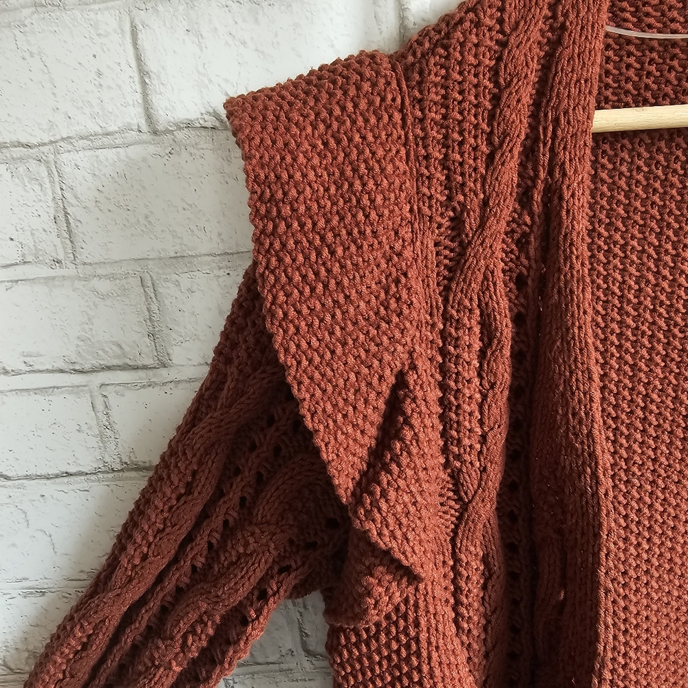 ☆ UNIVERSAL THREAD Rustic Red Ruffle Cardigan, XS - Picture 6 of 8